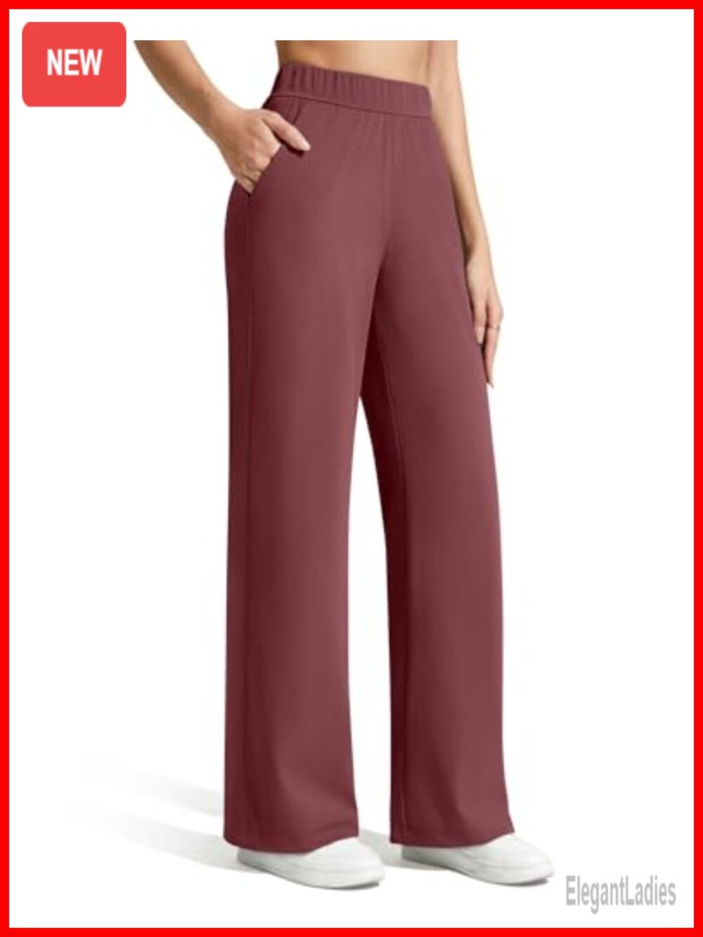 G4Free Wide Leg Casual Pants High Waist Pull On with Pockets